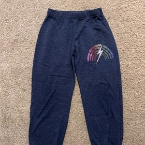 Firehouse Navy Joggers with Rainbow and Lightning Design girls S
